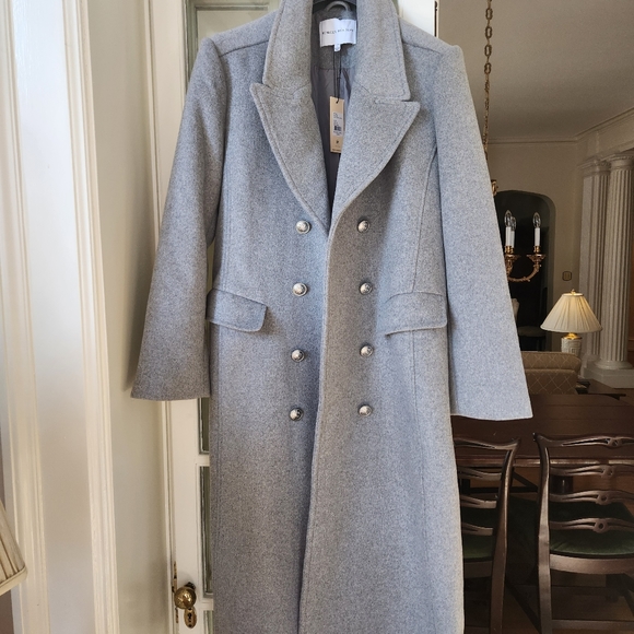NWT Rebecca Minkoff Wool Long Grey Jacket - Picture 1 of 7